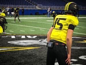 football players using gorout at scouting camp