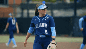 villanova university softball player with gorout wristband