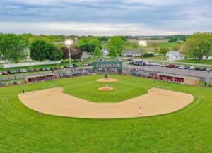 aerial shot of local baseball field