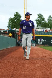 kansas state pitcher wearing gorout device