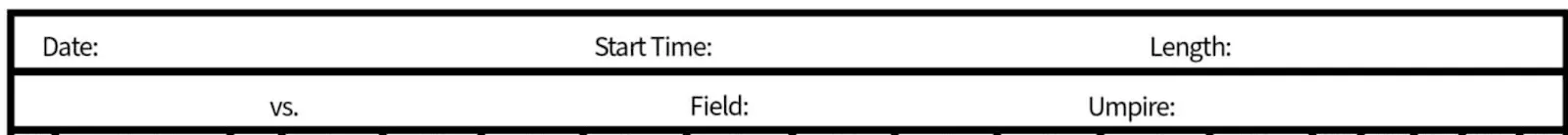 baseball scorekeeping cheat sheet game overview