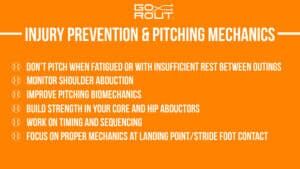baseball pitching mechanics injury prevention infographic