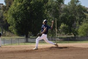 baseball pitcher in arm cocking phase of mechanics