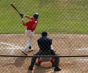 baseball batter taking a swing