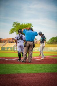 umpire judging strike zone