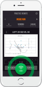 the GoRout on-field coaches app allows coaches to call in plays, flip hashes, and flag plays for review at the click of a button