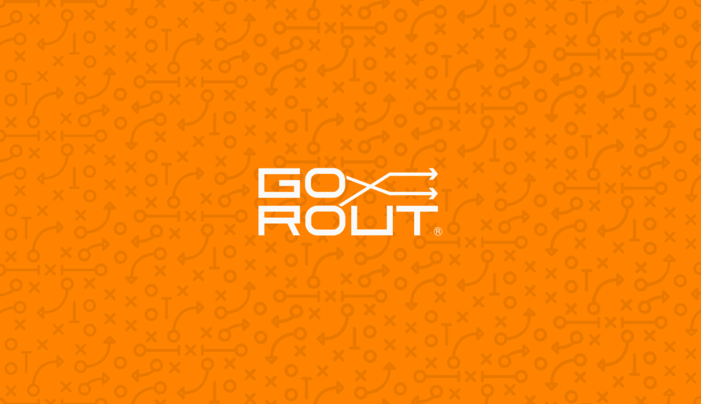 GoRout logo with orange background