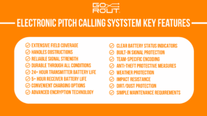key features of an electronic pitch calling system