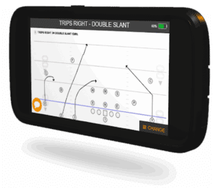gorout football practice device displaying trips right double slant