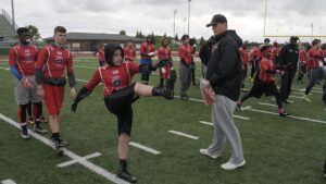 youth football warmup