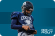 Football player looking at device