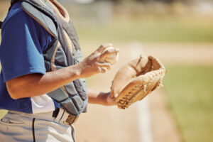 catcher holding ball