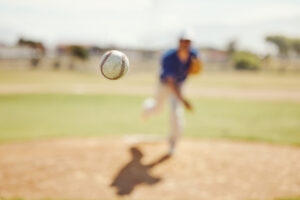 pitcher throwing pitch
