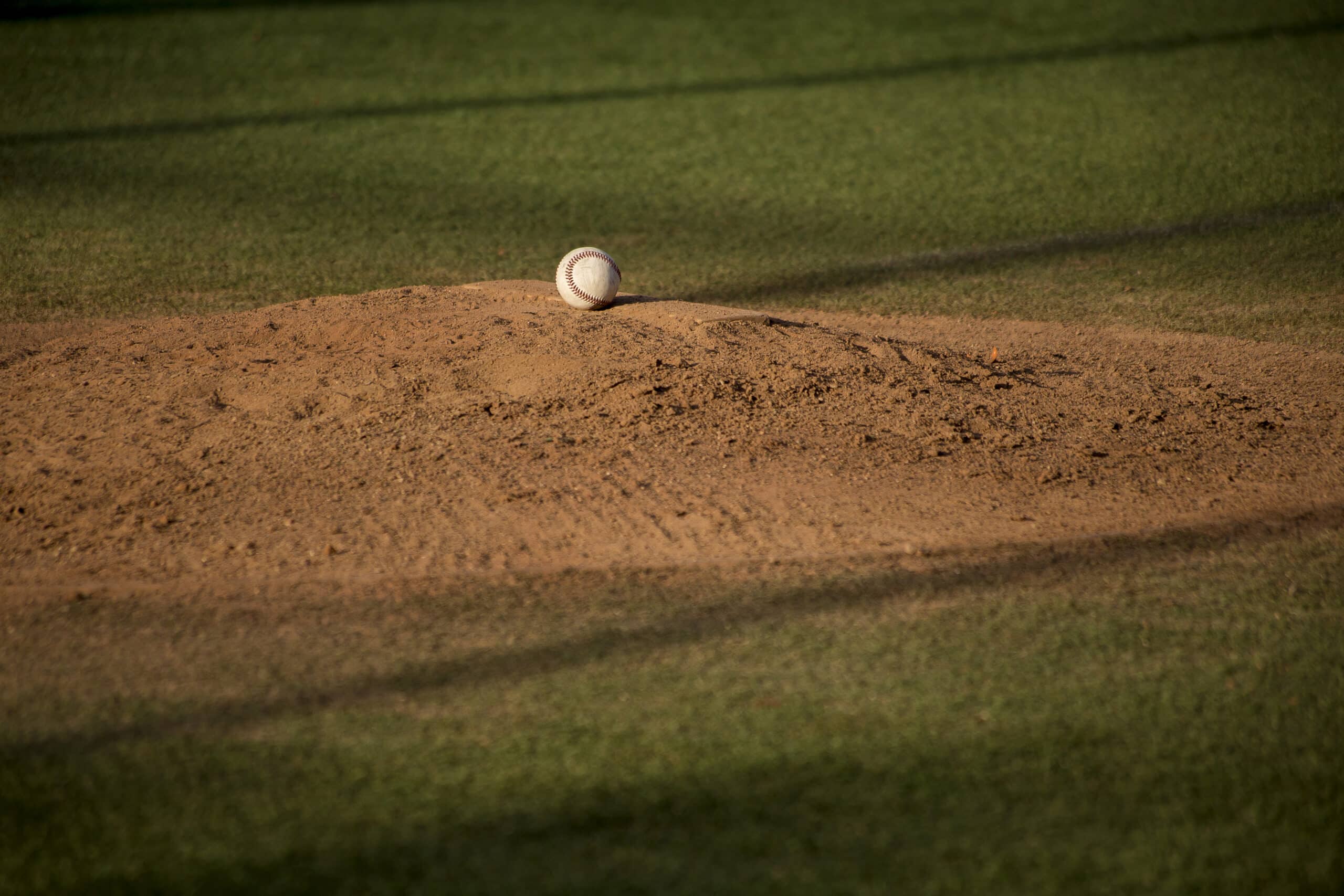 baseball on pitching mound