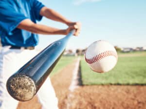 baseball batter making contact