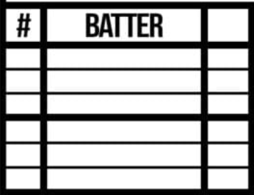 batting order lineup baseball scorekeeping cheat sheet