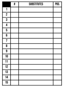 gorout baseball lineup card substitution section