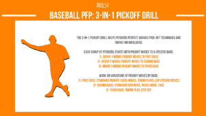baseball 3 in 1 pickoff drill infographic