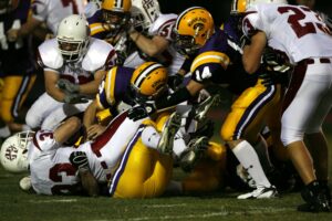 football players in a pile