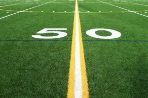 50-yard line on football field